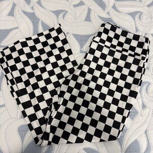 Black & White Checkerboard Wide Leg Pants